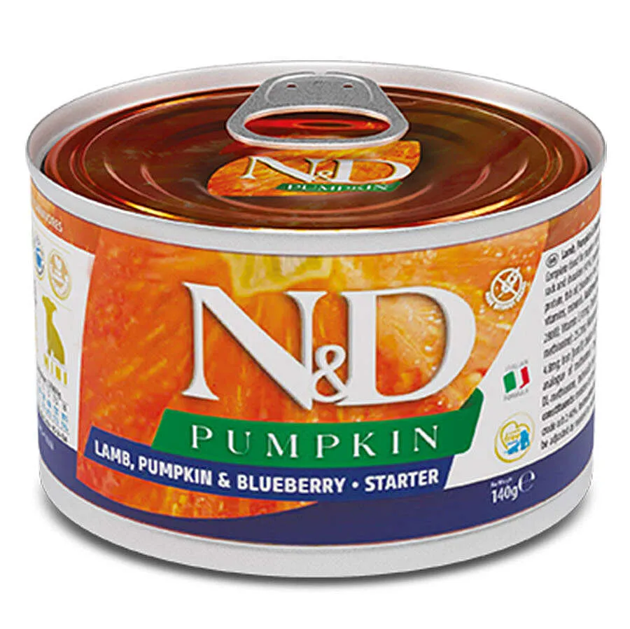 N&D Starter Mini Pumpkin Balkabaklı Kuzu ve Yaban Mersini Yavru Köpek Konservesi 140 Gr