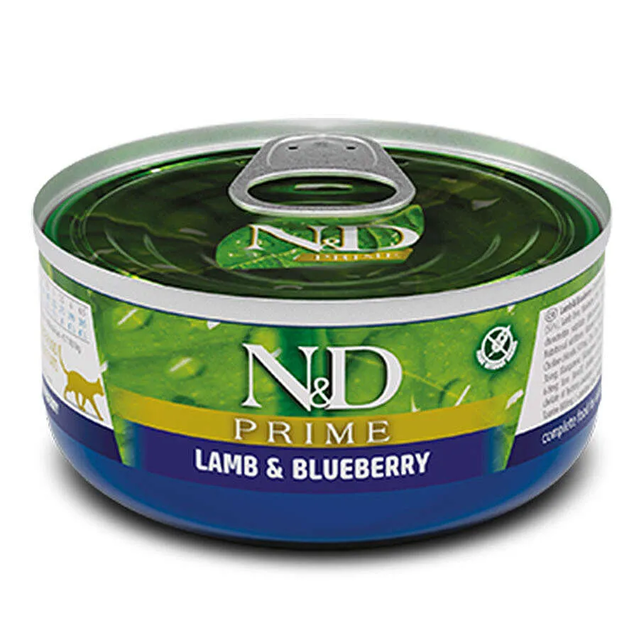 N&D Prime Kuzu Etli ve Yaban Mersinli Kedi Konservesi 70 Gr