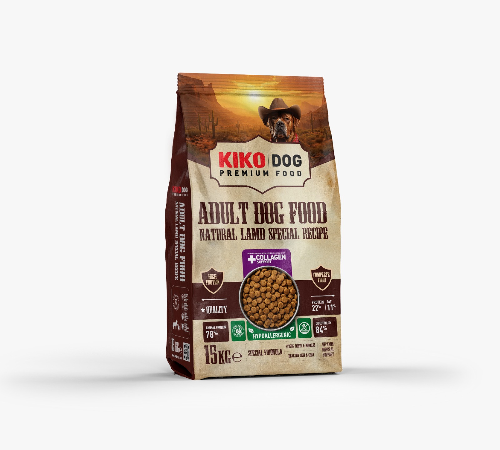Kiko Dog Kuzu Etli Yetişkin Köpek Maması 15 Kg