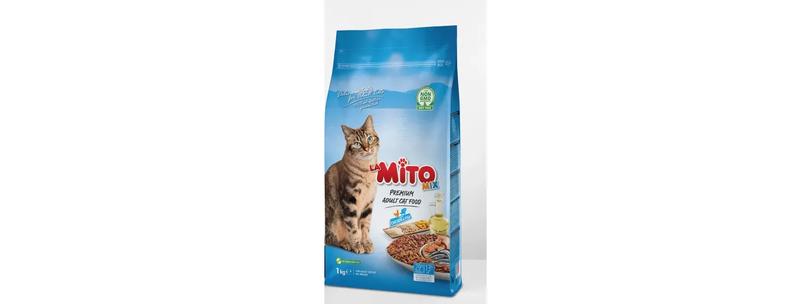 La Mito Mix Tavuklu ve Balıklı Yetişkin Kedi Maması 1 Kg