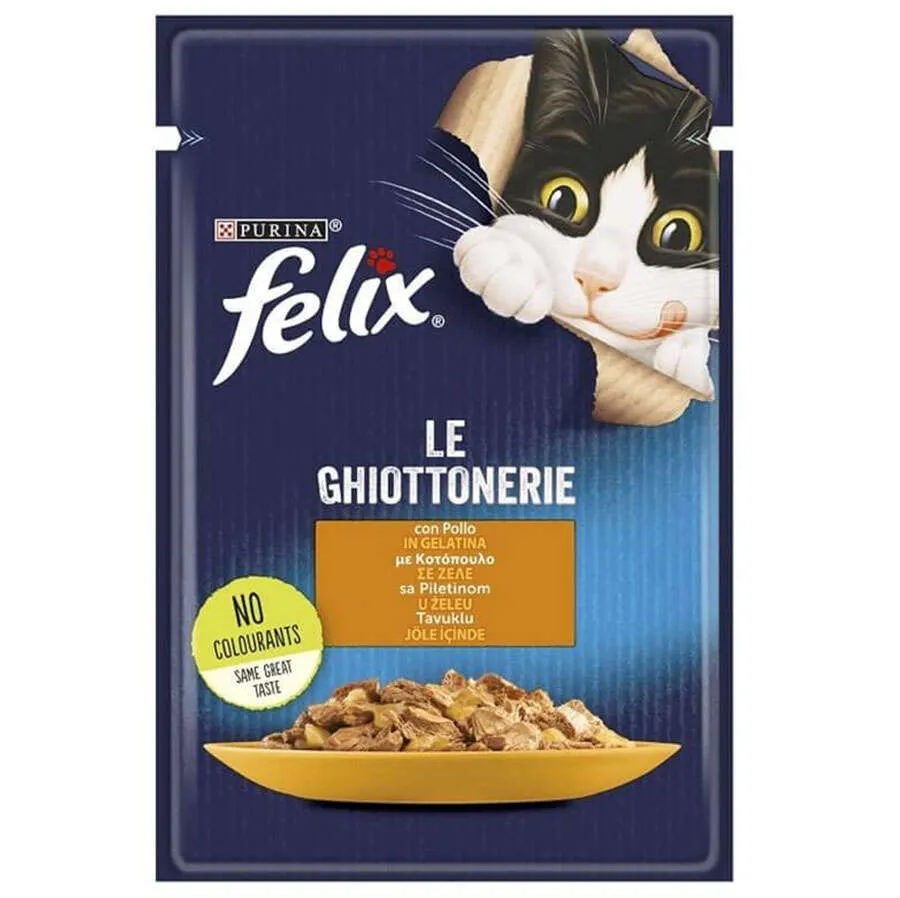 Felix Pouch Le Ghiottonerie Tavuklu Yaş Kedi Maması 85 Gr
