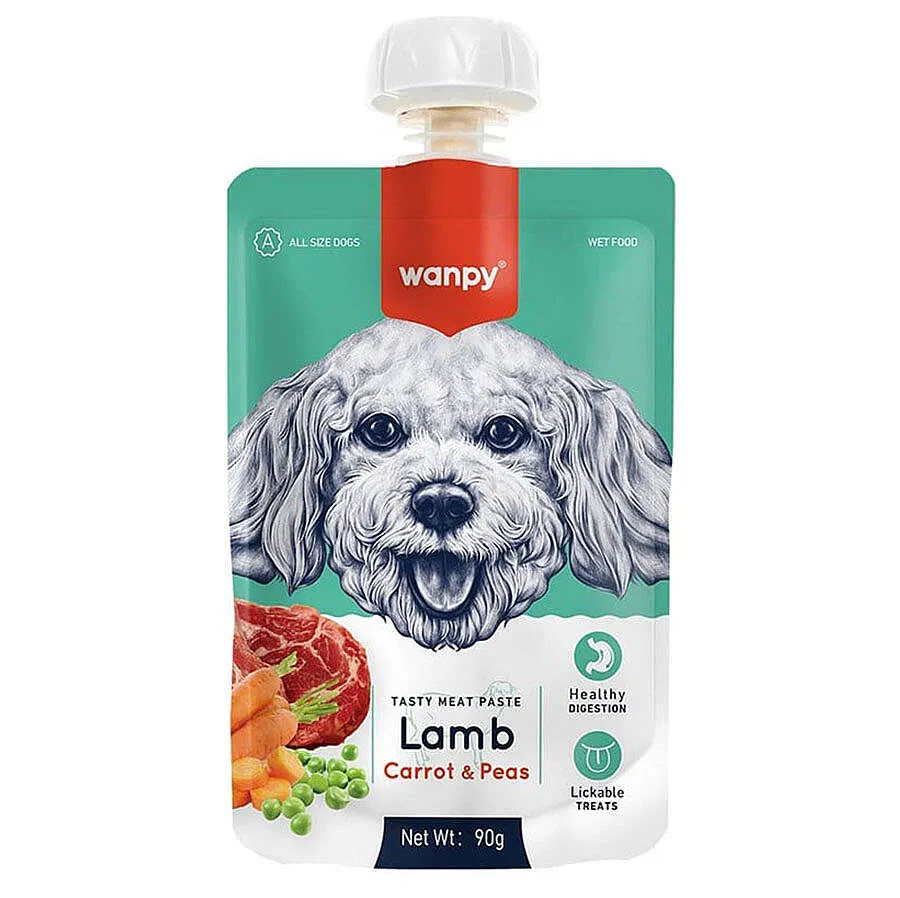 Wanpy Tasty Meat Paste Taze Kuzu Etli ve Havuçlu Köpek Et Ezmesi 90 Gr