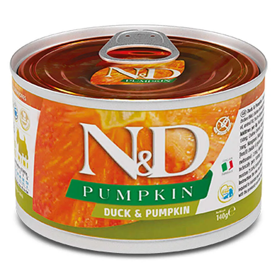 N&D Mini Balkabaklı ve Ördek Etli Köpek Konservesi 140 Gr