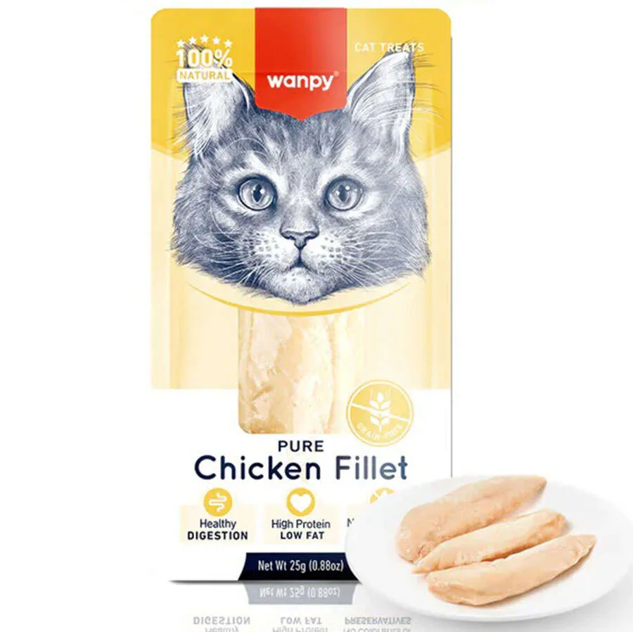 Wanpy Pure Chicken Fillet Tavuk Fileto Kedi Ödülü 25 Gr