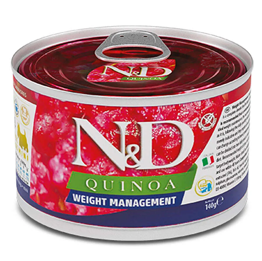 N&D Quinoa Mini Weight Management Light Kinoa Kuzu Köpek Konservesi 140 Gr